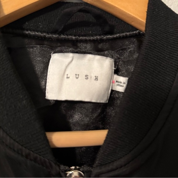 Women’s Lush Black Bomber Jacket with Silver Zippers Medium - Picture 2 of 14